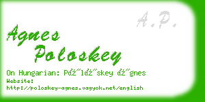 agnes poloskey business card